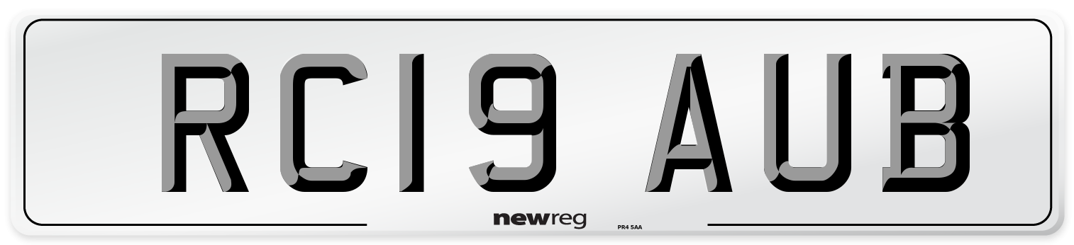 RC19 AUB Number Plate from New Reg